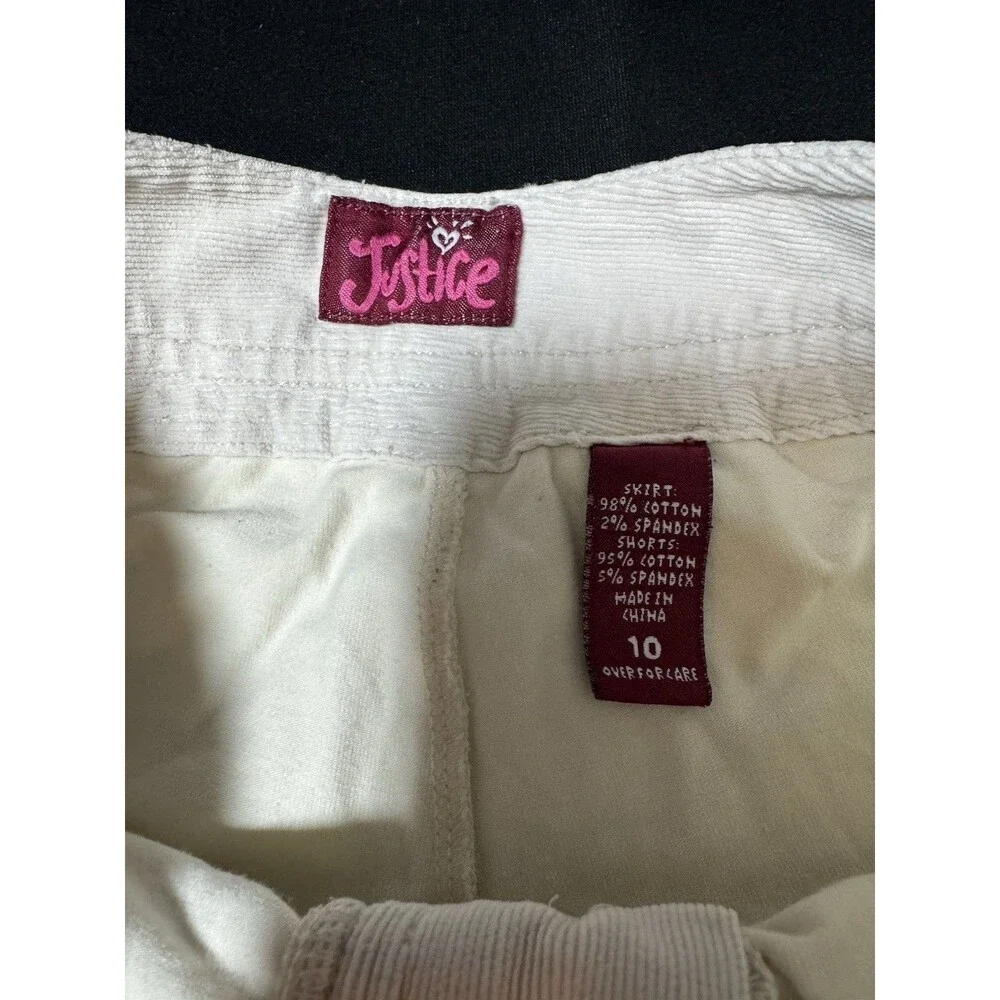 Justice Corduroy Tiered Mini Skort Ivory Girls' 10 / 25